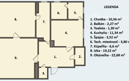 FINREA│Prenájom 2 izbového bytu vhodného aj na kancelárske účely, Martin centrum, 85m2
