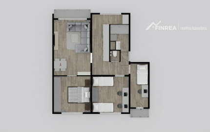 FINREA│3,5-izbový byt s dvoma balkónmi na Bystereci - SNP